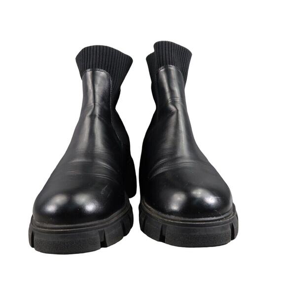 Steve Madden Shoe Women 11 Boots Fashion Platform Block Heel Hutch Pull On Black - Picture 3 of 16